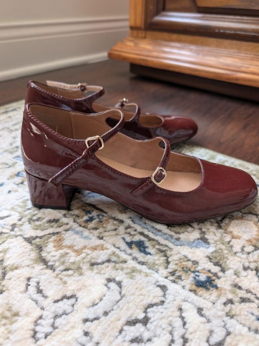 Madewell Nettie Heeled Mary Jane Size 7,5 Burgundy - Picture 3 of 12